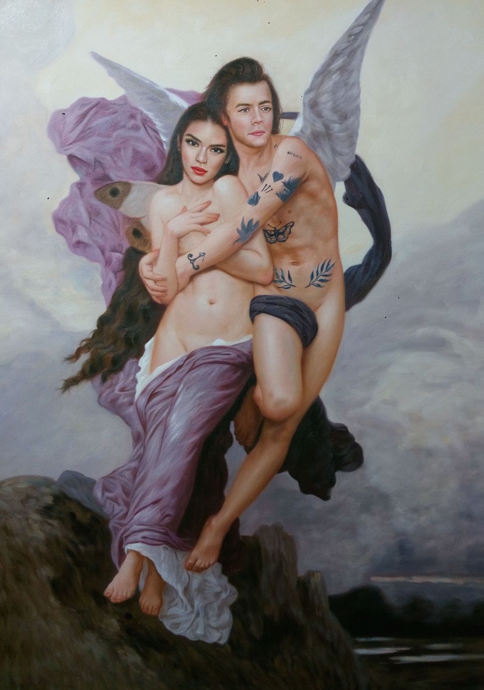 Marvel At This Renaissance-Style Nude Painting of Kendall Jenner and Harry  Styles