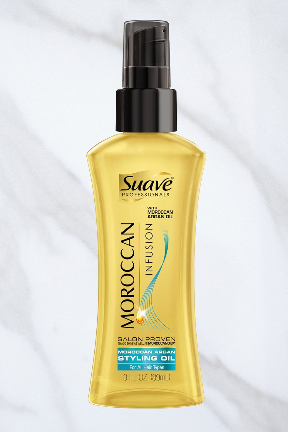 <p>"Adding shine to your hair makes it look healthy and beautiful," says Suave celebrity hairstylist Jenny Cho. For instant gloss, work a dime-size amount of <a href="http://www.walmart.com/ip/Suave-Professionals-Moroccan-Infusion-Styling-Oil-3-fl-oz/22359284" target="_blank">Suave Moroccan Infusion Styling Oil</a>, $6, from halfway down your hair to your ends. "You'll get long-lasting, silky shine," Cho says.  </p>