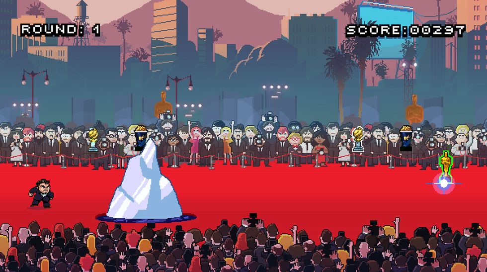People, Pink, Carpet, Crowd, Animation, Gown, Red carpet, Audience, Tradition, Graphic design, 
