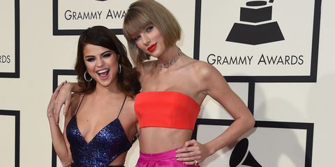 Taylor Swift and Selena Gomez at 2016 Grammys
