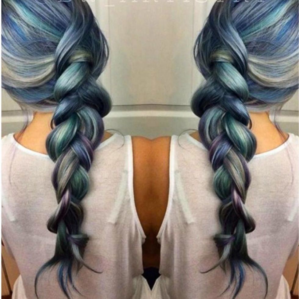 how to dye hair denim blue! - YouTube