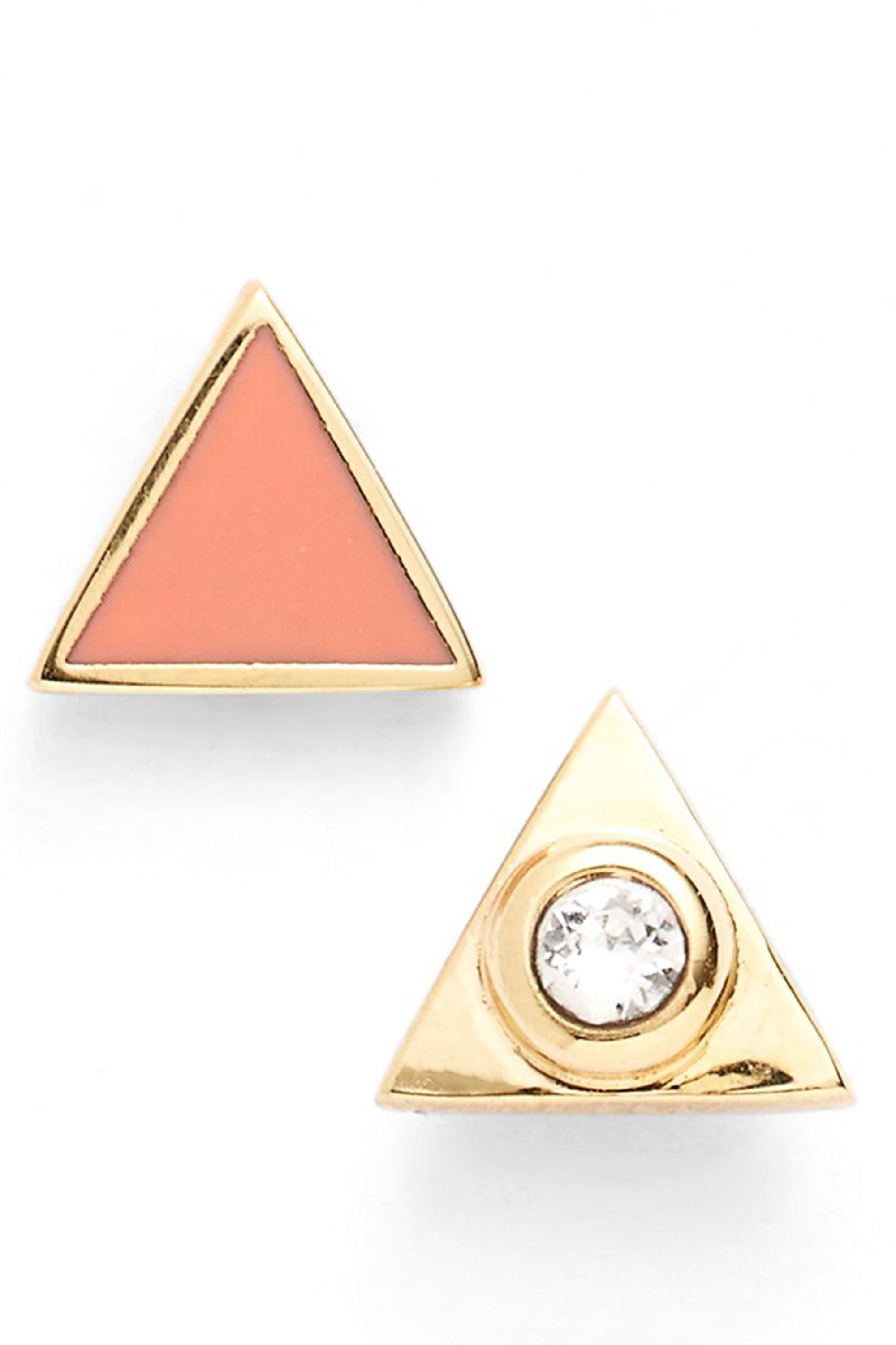 Mismatched Earrings Teen Fashion Red Triangle and Diamond