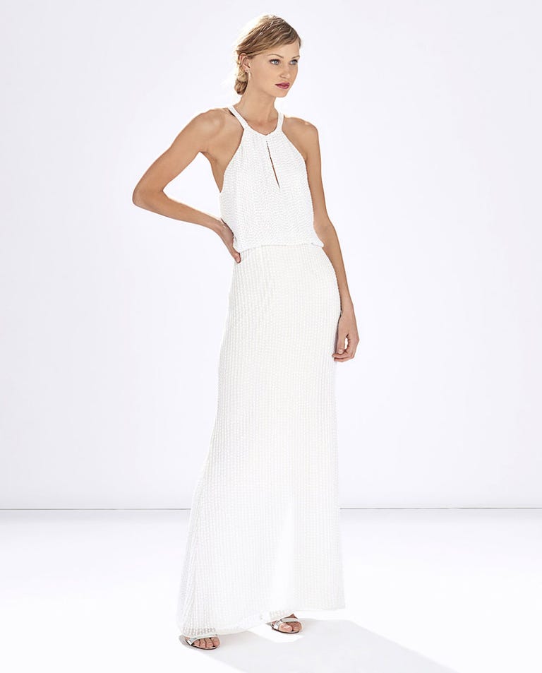 20 Gorgeous Wedding Dresses You Ll Actually Wear Again White Beaded Dress Parker