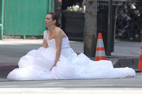 Photograph, Dress, Bridal clothing, Wedding dress, Cone, Gown, Bride, Performance art, Embellishment, Haute couture, 