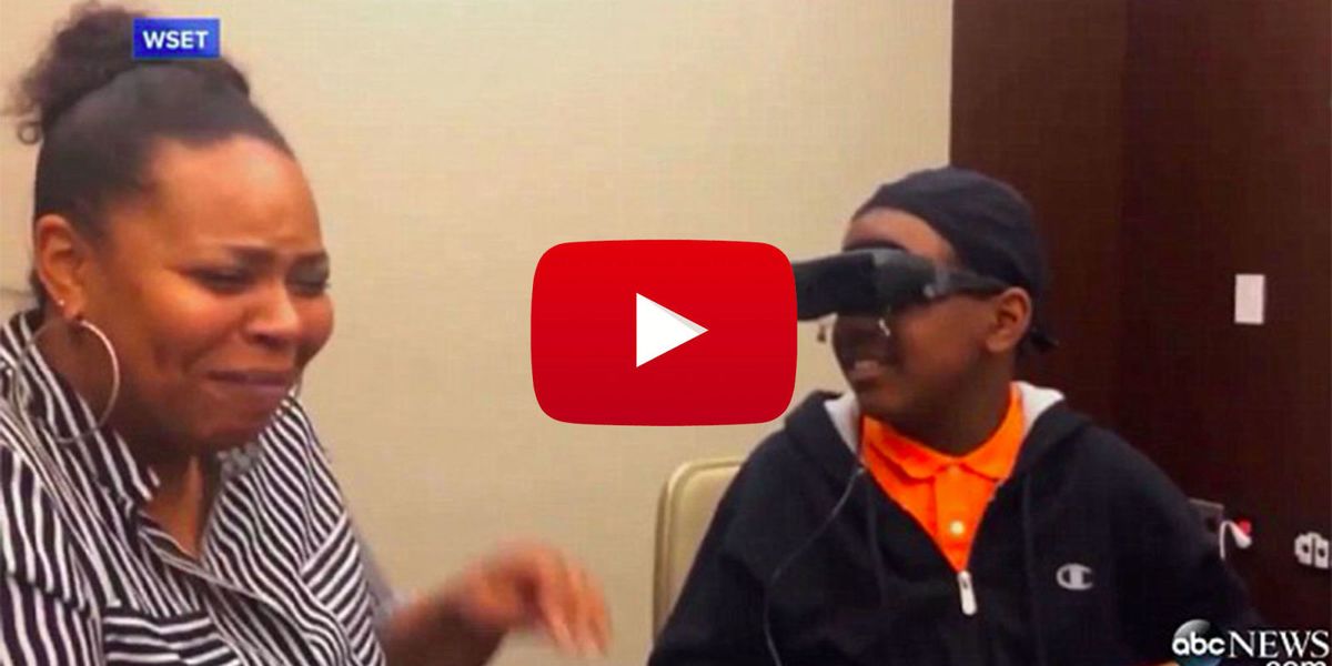 Legally Blind Son Sees Mom For First Time 