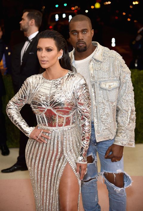 Kim Kardashian in Silver Balmain at the 2016 Met