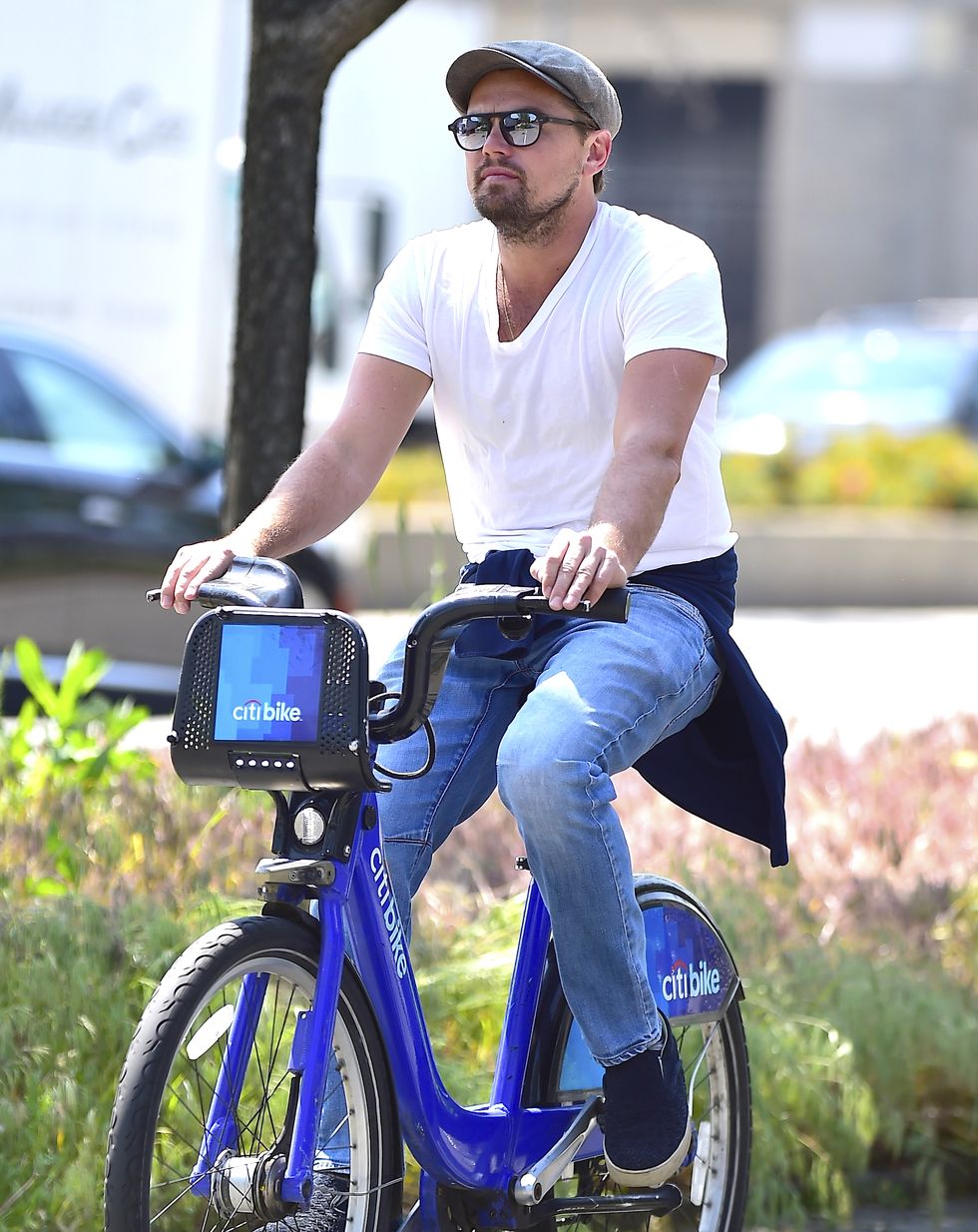 Leonardo DiCaprio Riding Bike