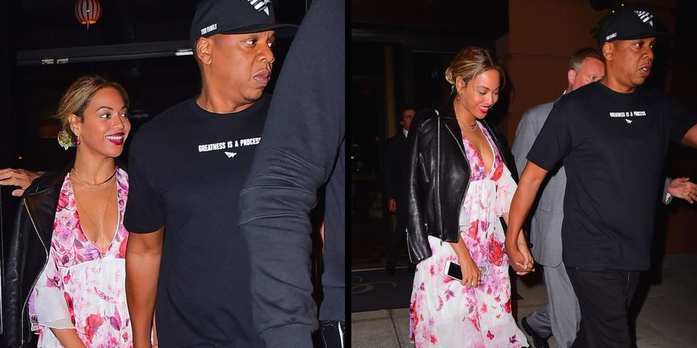 How Romantic Does Beyoncé Look with Jay Z in This Sexy Floral Dress?