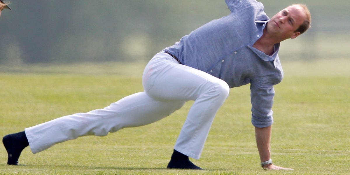 Here's What Prince William Looks Like Doing Yoga in White Jeans