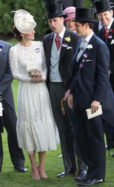 Kate Middleton in White Lace Dolce & Gabbana Dress at Royal Ascot 2016