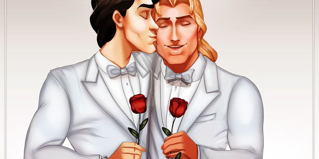 1024px x 512px - Disney Gay Couples â€” Disney Princes Fall in Love, Kiss