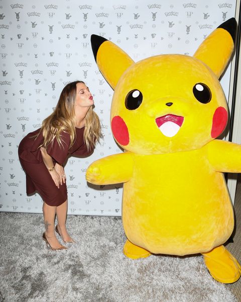 Drew Barrymore and Pikachu