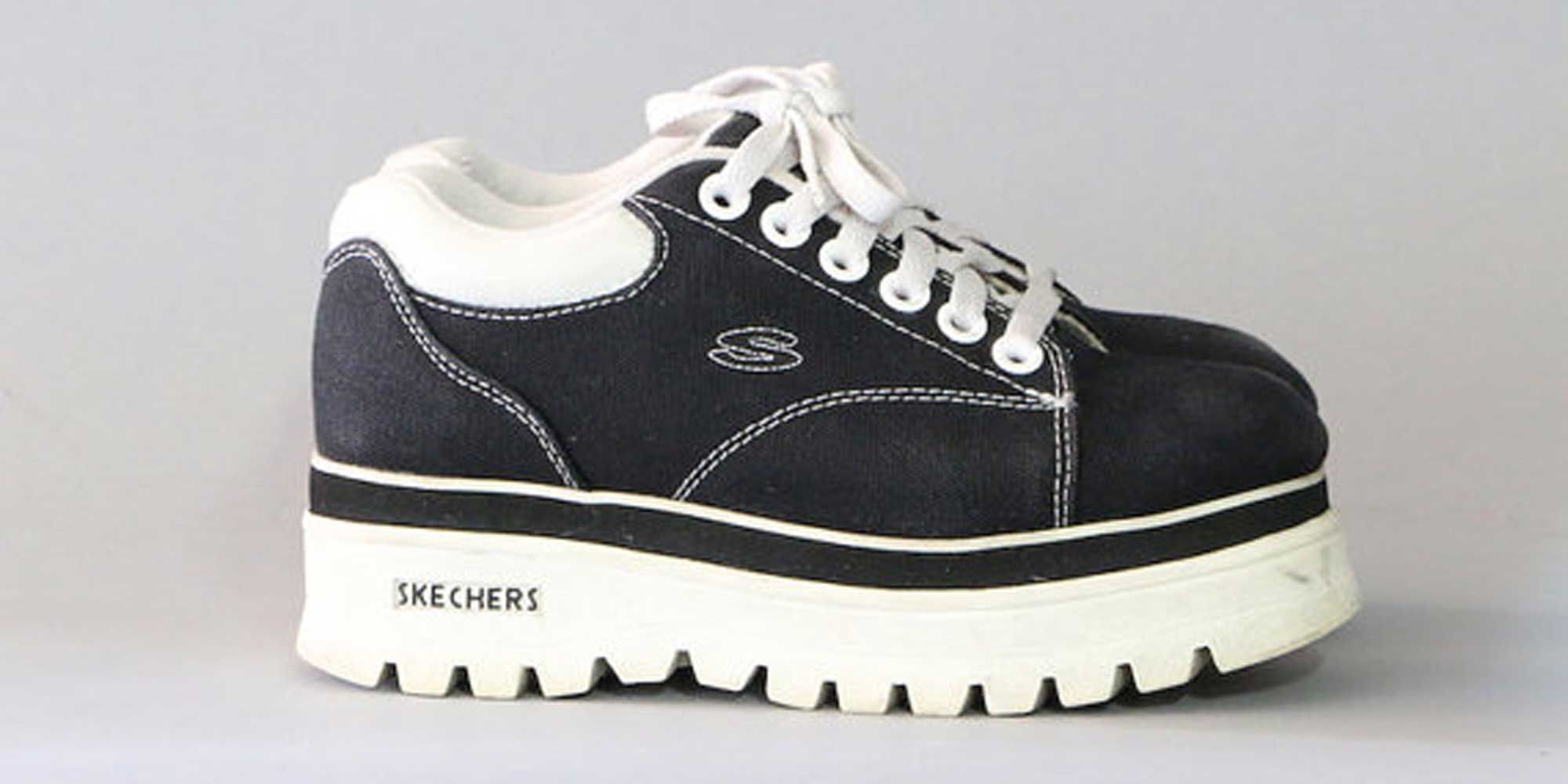 90s white platform sneakers