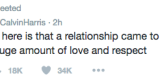 Calvin Harris break up tweet