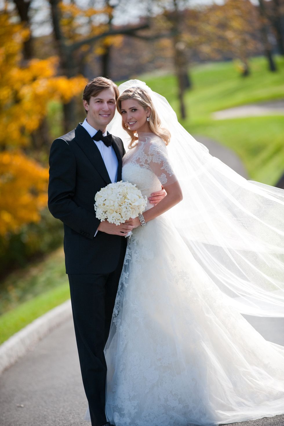 Ivanka Trump and Jared Kushner were married at the Trump National Golf Club on October 25, 2009.