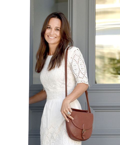 Brown, Sleeve, Shoulder, Bag, Joint, White, Dress, Style, Fashion accessory, Luggage and bags, 