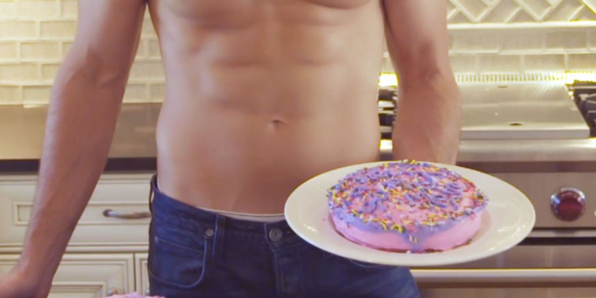 This Shirtless Guy Icing A Cake Will Make You Drool