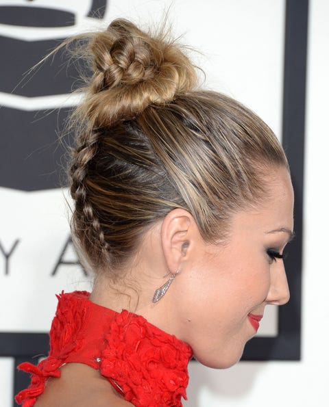 7 Celebs Wearing Really Fresh Braided Topknots Colbie Caillat