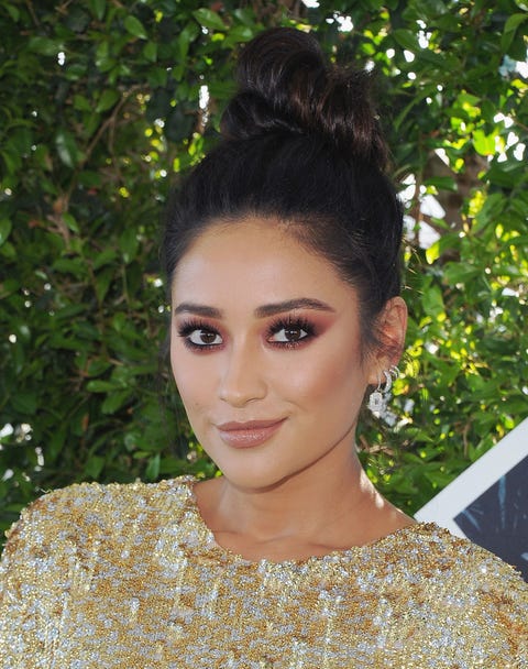 7 Celebs Wearing Really Fresh Braided Topknots Shay Mitchell