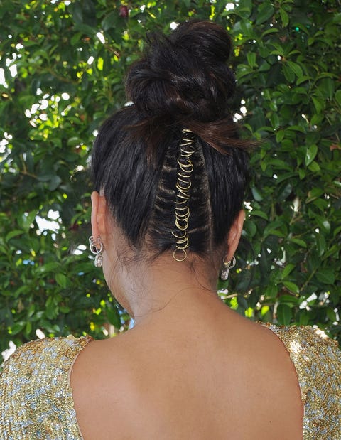 7 Celebs Wearing Really Fresh Braided Topknots Shay Mitchell