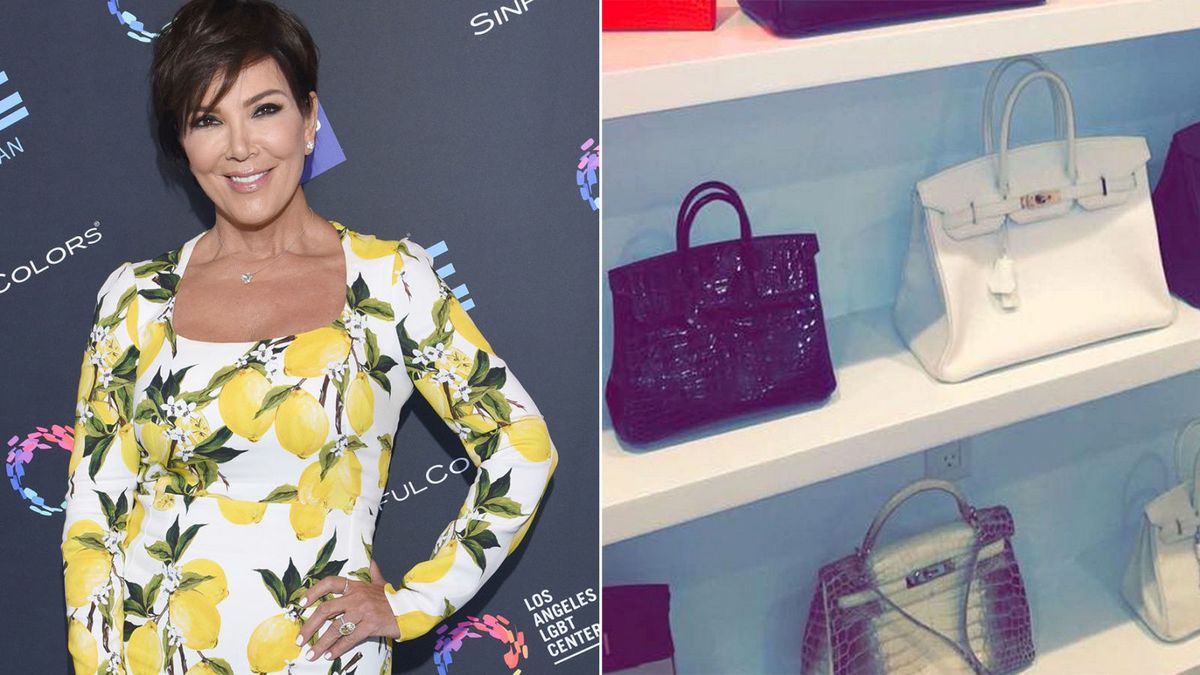 Kris Jenner with her Iris 35cm Birkin, Palladium Hardware