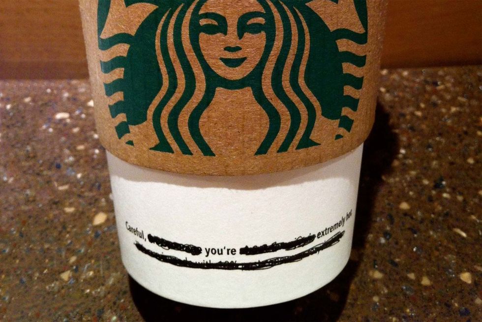 Starbucks coffee cup flirting