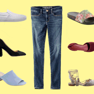 Footwear, Denim, Tan, Fashion, Pocket, Walking shoe, Dress shoe, Leather, 