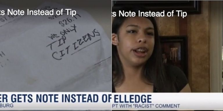 Waitress Racist Note Instead Of Tip I Only Tip Citizens Waitress Note