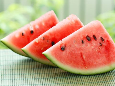 <p>Hopefully he's not <a href="http://www.cosmopolitan.com/sex-love/advice/impotence" target="_blank">battling impotence</a>, but it can't hurt to nosh on this sexy fruit. A study done at Texas A&M's Fruit and Vegetable Improvement Center found that watermelon has a Viagra-like effect on the body. One of the many nutrients in the fruit is citrulline, which breaks down to relax blood vessels and possibly prevent erectile dysfunction.</p>