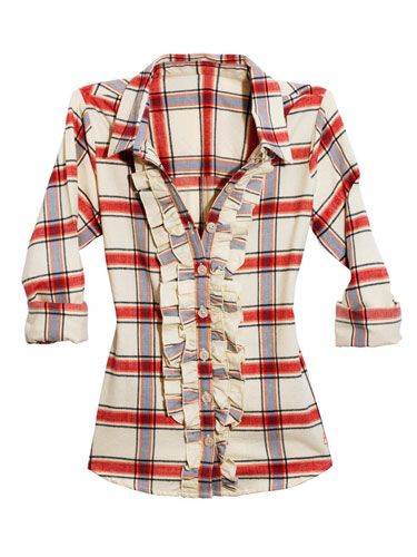 Thanks to rolled-up sleeves and playful ruffles, this classic fall print fits right in on vacation days.<br /><br />Shirt, Ezekiel, $46, <b><a href="http://www.zappos.com/" target="_blank">zappos.com</a></b>