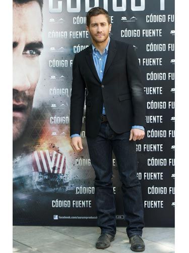 Jake Gyllenhaal dresses just the way we like our guys: business up top, party below the belt. His dark jeans and roughed-up shoes look modern with a classic black jacket and blue button-down.