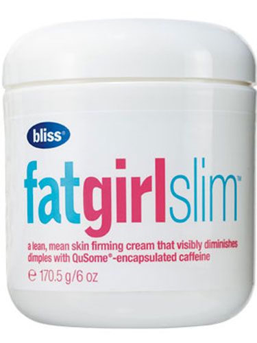 Look for a lotion that contains caffeine. It will instantly tighten your skin and decrease puffiness from water weight. It's especially great for those places that never seem to get toned no matter how many leg lifts you do (we are talking to you, saddlebags!).
<br /><br />
Try: Bliss Fat Girl Slim, $29, <a href="http://www.blissworld.com/bliss-fatgirlslim.aspx"target="_blank">blissworld.com</a>
