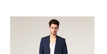 Just like women have the little black dress, men have the navy blazer. A fitted single-breasted, <a href="http://www.askmen.com/fashion/fashiontip_400/440_two-button-or-three-button-suit.html" target="_blank">two-button blazer</a> with a notched lapel has the power to transform an otherwise ho-hum office-shirt-and-tie combo into something dapper. 
<br /><br />
Bonus:  He'll be able to wear this with everything from jeans to, well, those office-shirt-and-tie combos.<br /><br />
ASOS Slim Fit Blue Suit Jacket, $118.17
<br />
<a href="http://us.asos.com/Baku-Hipster-Pant-With-Sliders/tfov0/?sgid=3078&cid=5678&Rf900=1494&Rf-200=3&sh=0&pge=0&pgesize=20&sort=-1&clr=Blue&mporgp=L0FTT1MtU2xpbS1GaXQtQmx1ZS1TdWl0LS8" target="_blank">asos.com</a>