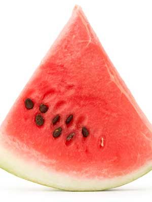 Just like cucumbers, watermelon is loaded with, uh, water, which fights bloat, says Bauer. It’s also less than 100 calories per large wedge, and surprisingly isn’t loaded with sugar (oh, and it tastes delish).
 

