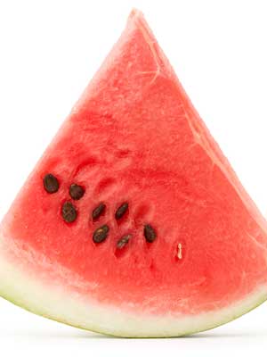 Just like cucumbers, watermelon is loaded with, uh, water, which fights bloat, says Bauer. It’s also less than 100 calories per large wedge, and surprisingly isn’t loaded with sugar (oh, and it tastes delish).
 
