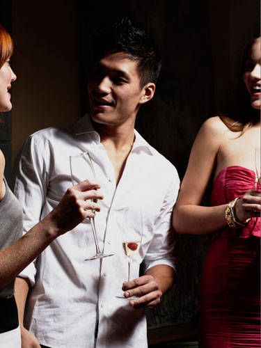 If he's the type to think you're still pining away (ugh, get over yourself, dude!), try this little mind game: The next time you see him at a party, tell him there's a girl you think he should meet. It'll totally screw with his head—and get across the point that you're so over him.