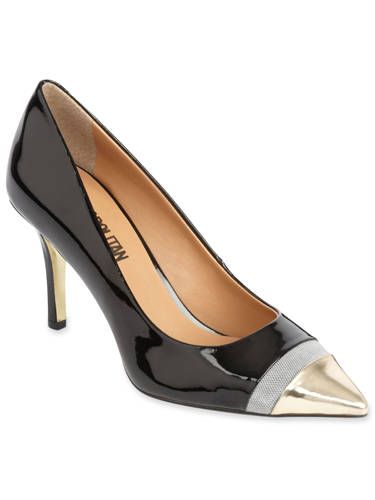 This metallic, cap-toe black pump is super wearable but so ultra chic. They look elegant with everything from skinny jeans to work pants.