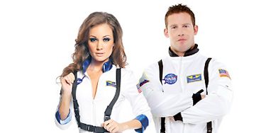 Felix Baumgartner's stratosphere jump got people all excited about space again. Your guy will feel like a stud in this astronaut's uniform&#151;and you'll look crazy-hot.<br /><br />

Astronaut couples costume, $49.99 for her; $39.99 for him, <a href="http://www.partycity.com/product/blast+off+sexy+astronaut+and+white+astronaut+couples+costumes.do?sortby=ourPicks&pp=60&size=all&navSet=170392" target="_blank">PartyCity.com</a>

