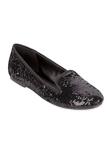 jcpenney black flat shoes