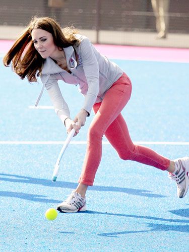 She'll work out. An avid rower, swimmer and field hockey dominator, Kate is sure to be active. Might we suggest private pregnancy yoga at Kensington Palace? Om.