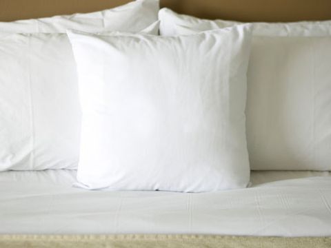 Simple, basic bedding in black, tan, or white indicates that he's uncomplicated and direct. You may not be having contortionist-style sex on those vanilla-hued sheets, but at least you'll never have to wonder what's on his mind.