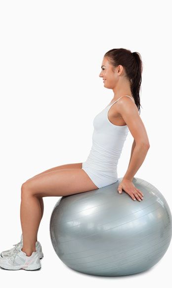 Sit on an exercise ball at the gym, and bounce rhythmically up and down—almost as though you were posting while riding a horse. Do three 30-second sets.
