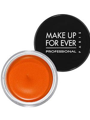 <p>OK, so going makeup free may be a stretch for some of us (I just broke out in hives just <em>thinking</em> about going sans makeup), so try to go for makeup that's built to last. A bullet-proof, tear-proof formula like <a href="http://www.sephora.com/aqua-cream-P262109?skuId=1246958">Make Up For Ever Aqua Cream</a>, $23, can be used on the lids or as a base to prolong the wear of your eyeshadow and can also be used as liner when paired with an eyeliner brush. You can also use certain shades (like the vibrant orange pictured) on your cheeks and lips.</p>