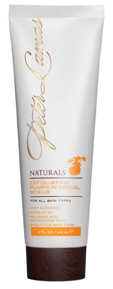 <p><a href="http://www.peterlamas.com" target="_blank">Peter Lamas Exfoliating Pumpkin Facial Scrub</a><br /><br />This scrub, loaded with apple, almond and pumpkin enzymes, leaves our skin feeling like pure silk without any tightness or redness. <br /><br /></p>
