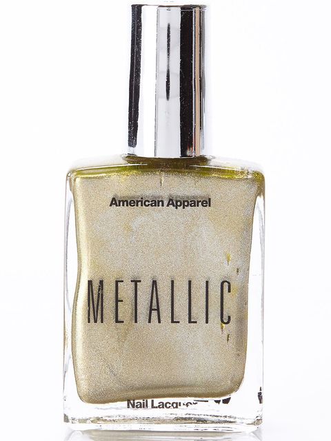 <b>Metallic Nail Polish ‘Gold Flash,’</b> $6, <a href="http://store.americanapparel.net/product/?productId=nailpolsm"target="_blank">americanapparel.com</a>