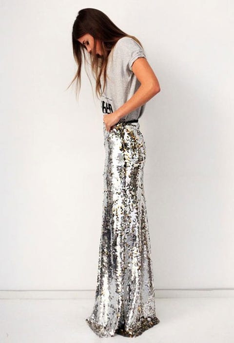 sparkly silver outfit