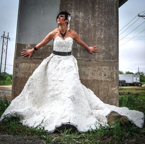 Stunning Wedding Dresses Made Out Of Toilet Paper Handmade Flowers Multi Layered Skirts Lace All Staples Of Couture Wedding Gowns That A Handful Crafty Women Have Recreated Using Only Toilet Paper