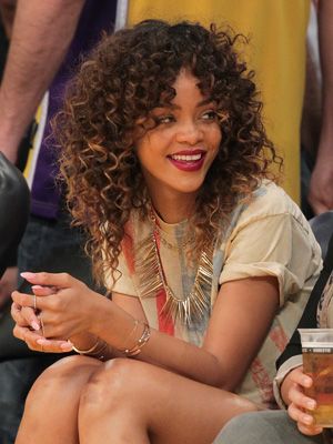 Rihanna Embraces Her Curly Side