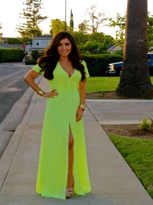 h and m neon green dress