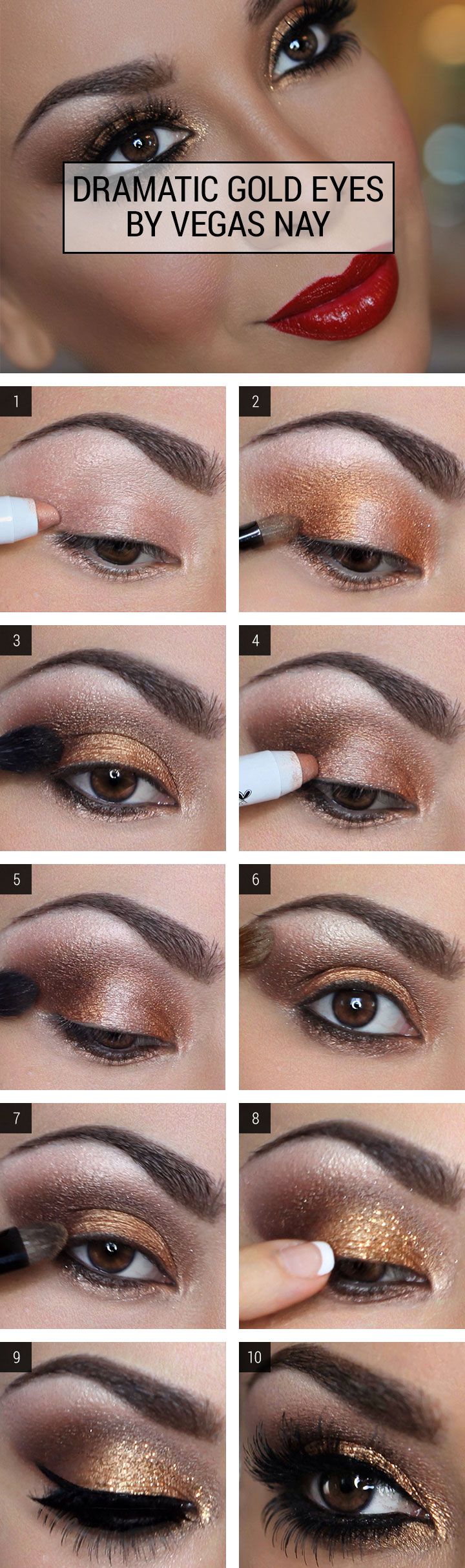 How To Get Dramatic Gold Glitter Eyes